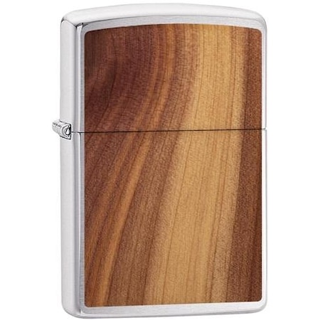 Zippo 2024 Zippo Wood Print Brushed Chrome W/ Cedar Emblem ZIP-29900